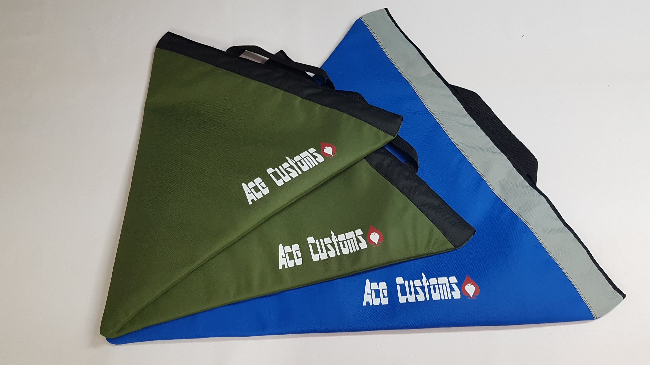 RC 3 blade propeller bags Green and Royal Blue by Ace Customs