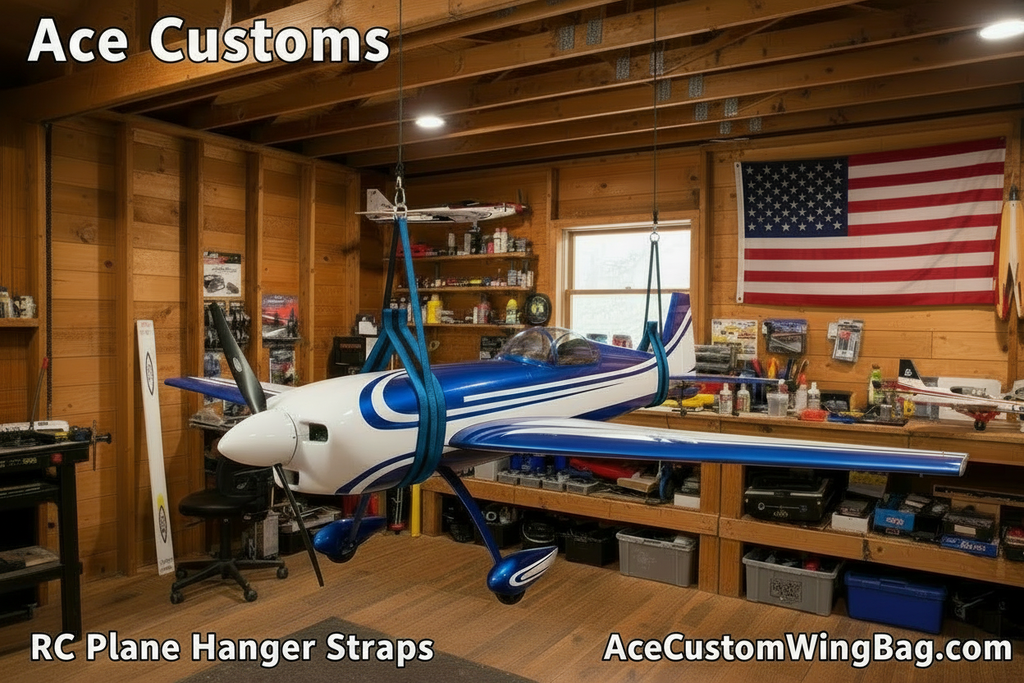 RC Aircraft Hanger for Planes, Blue, Made in USA - Ace Customs