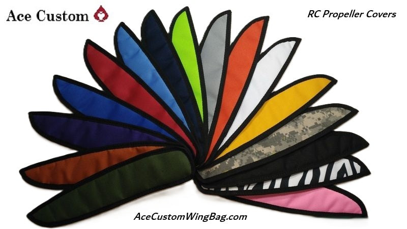 RC Propeller Covers for RC Aircraft in multiple colors, by Ace Customs, AceCustomWingBags.com