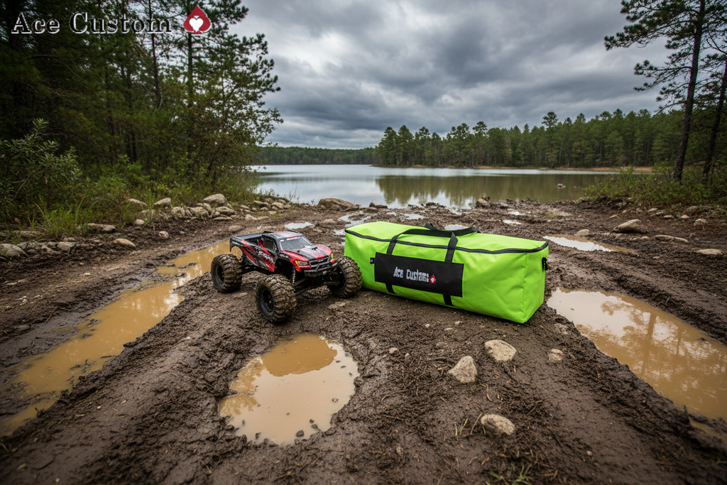 RC Truck Bag, Car Bag, Hauler, Neon Green, Made in USA - Ace Custom, AceCustomWingBag.com