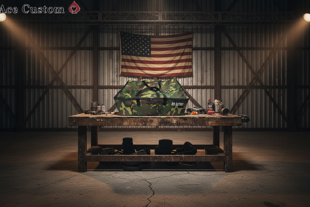 RC Truck Bag, Car Bag, Hauler, Camo, Made in USA - Ace Custom, AceCustomWingBag.com