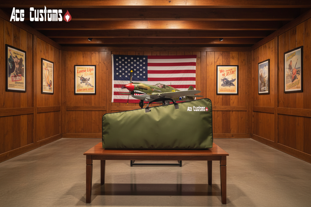 RC Warbird Wing Bag, Wing Carrier, Olive Green, Made in USA - Ace Customs, AceCustomWingBag.com