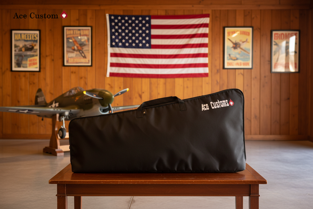 RC Warbird Wing Bag, RC Wing Carrier, Black, Made in USA - Ace Customs, AceCustomWingBag.com