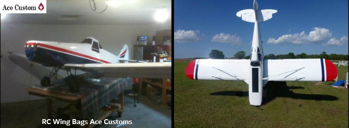 RC Large Scale Custom Wing Bags wing carriers in blue by Ace Customs