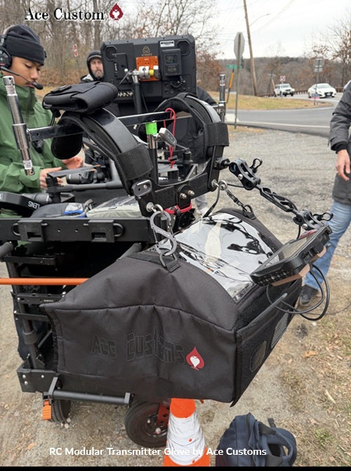 RC Transmitter Glove Black with Harness by Ace Customs