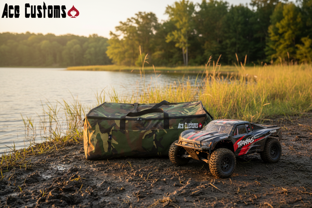 RC Traxxas Truck Bag, Truck Carrier, Storage, Camo, Made in USA - Ace Customs, AceCustomWingBag.com