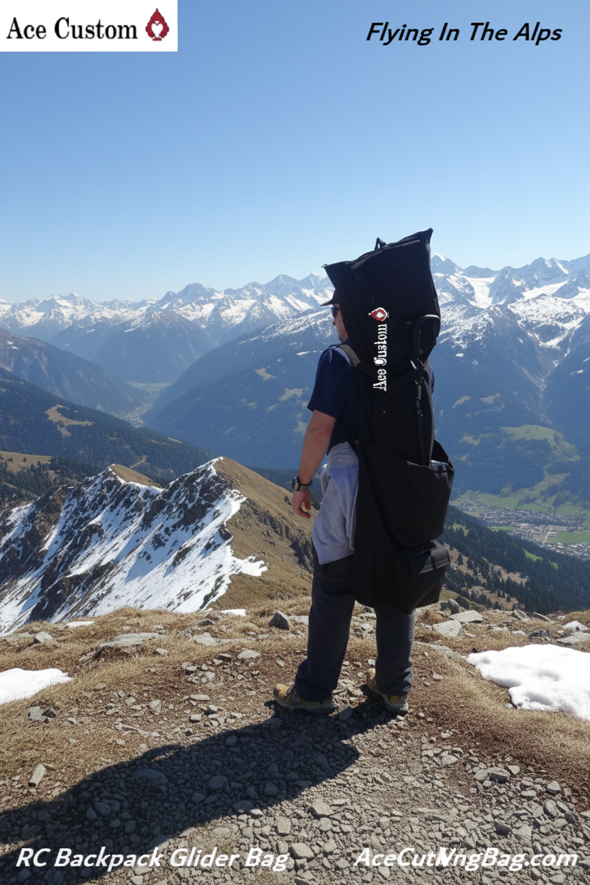 RC Backpack Glider Bag in the Alps, Ace Customs, Made in the USA