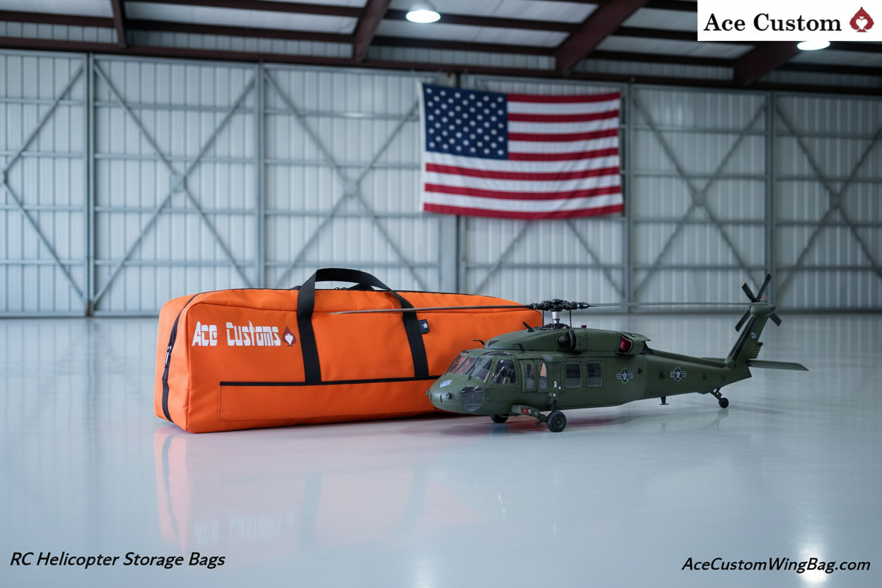 RC Helicopter Flight Bag Carry Case, Orange, Made in USA, Ace Customs