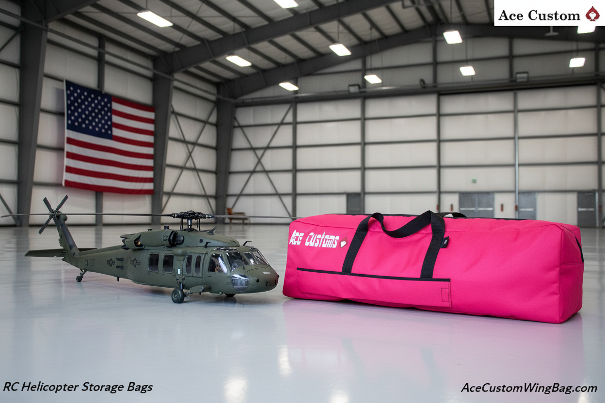 RC Helicopter Flight Bag Carry Case, Pink, Made in USA, Ace Customs