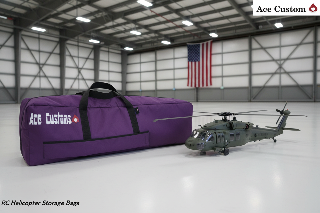 RC Helicopter Flight Bag Carry Case, Purple, Made in USA, Ace Customs