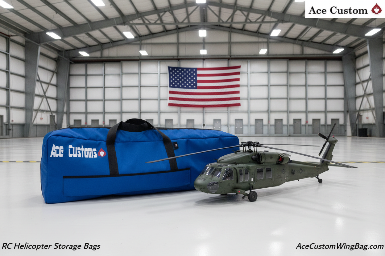 RC Helicopter Flight Bag Carry Case, Royal Blue, Made in USA, Ace Customs