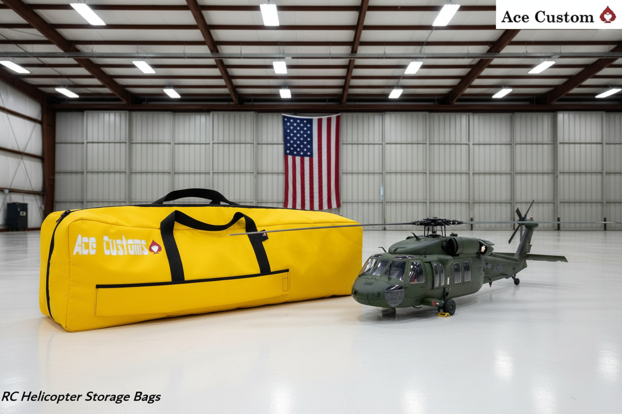 RC Helicopter Flight Bag Carry Case, Yellow, Made in USA, Ace Customs