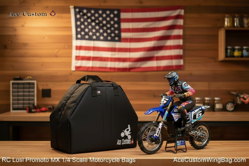 RC Losi Promoto MX Motorcycle Bag, Black, Made in USA - Ace Customs