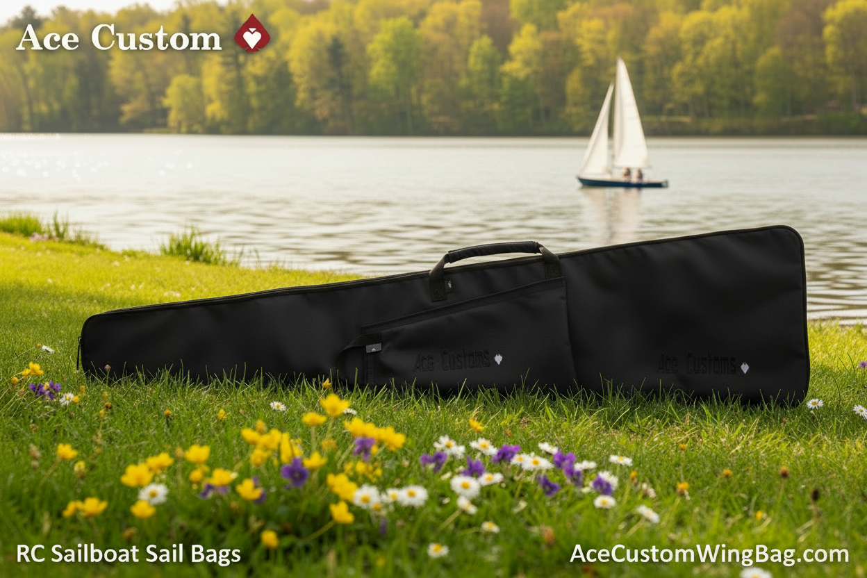 RC Sailboat Sail Bag rig bag, Black, Made in USA - Ace Customs