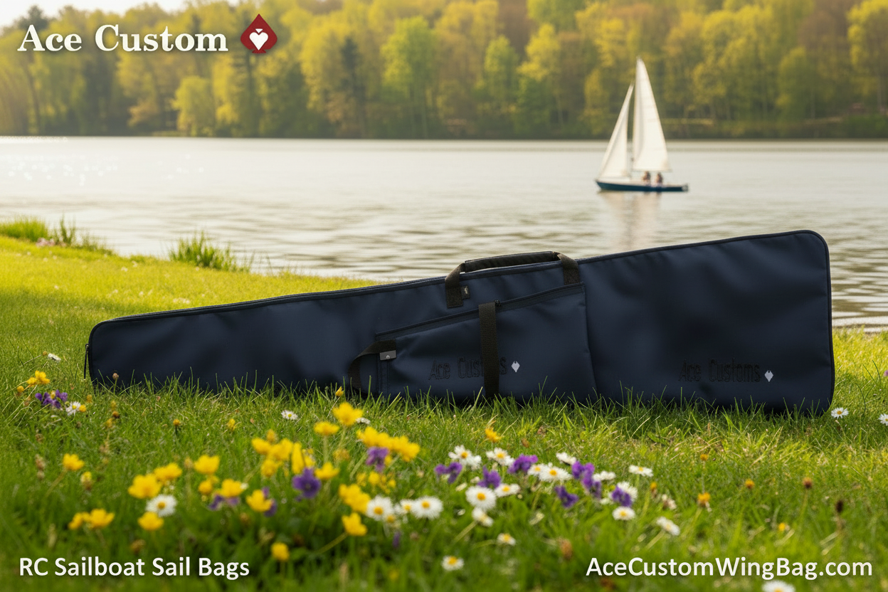 RC Sailboat Sail Bag rig bag, Navy Blue, Made in USA - Ace Customs