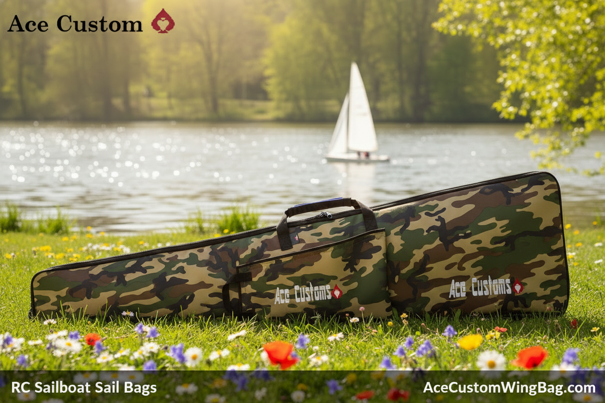 RC Sailboat Sail Bag rig bag, Woodland Camo, Made in USA - Ace Customs