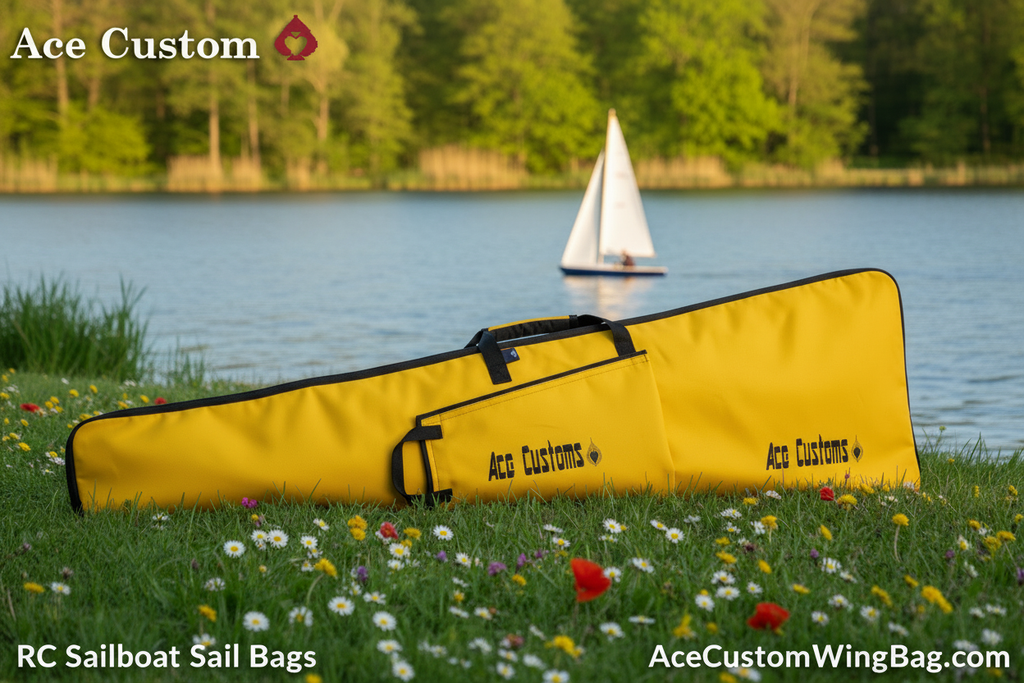 RC Sailboat Sail Bag rig bag, Yellow, Made in USA - Ace Customs