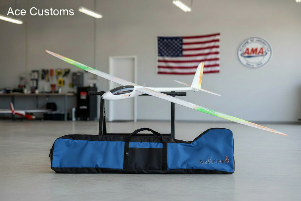 RC Glider Bag Slim Line Glider Bag, RC Sailplane Bag, Royal Blue, Made in USA, Ace Customs